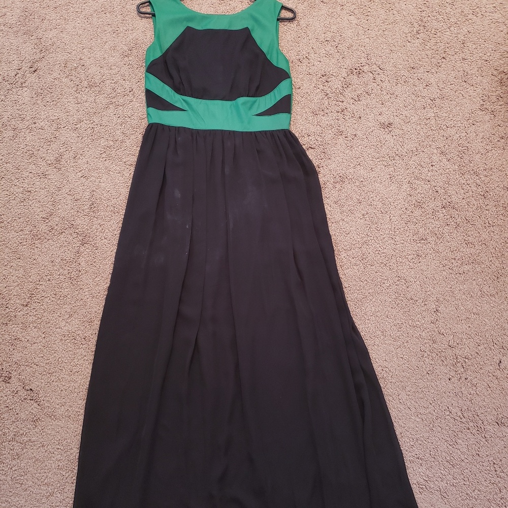 Black and green dress